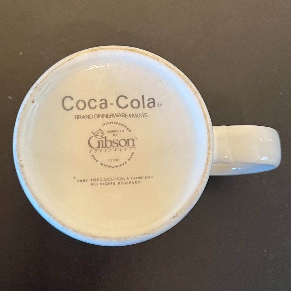 Vintage Coca-Cola Logo Ceramic Coffee Mug 1997 Gibson Houseware ~ Advertising - Picture 7 of 8